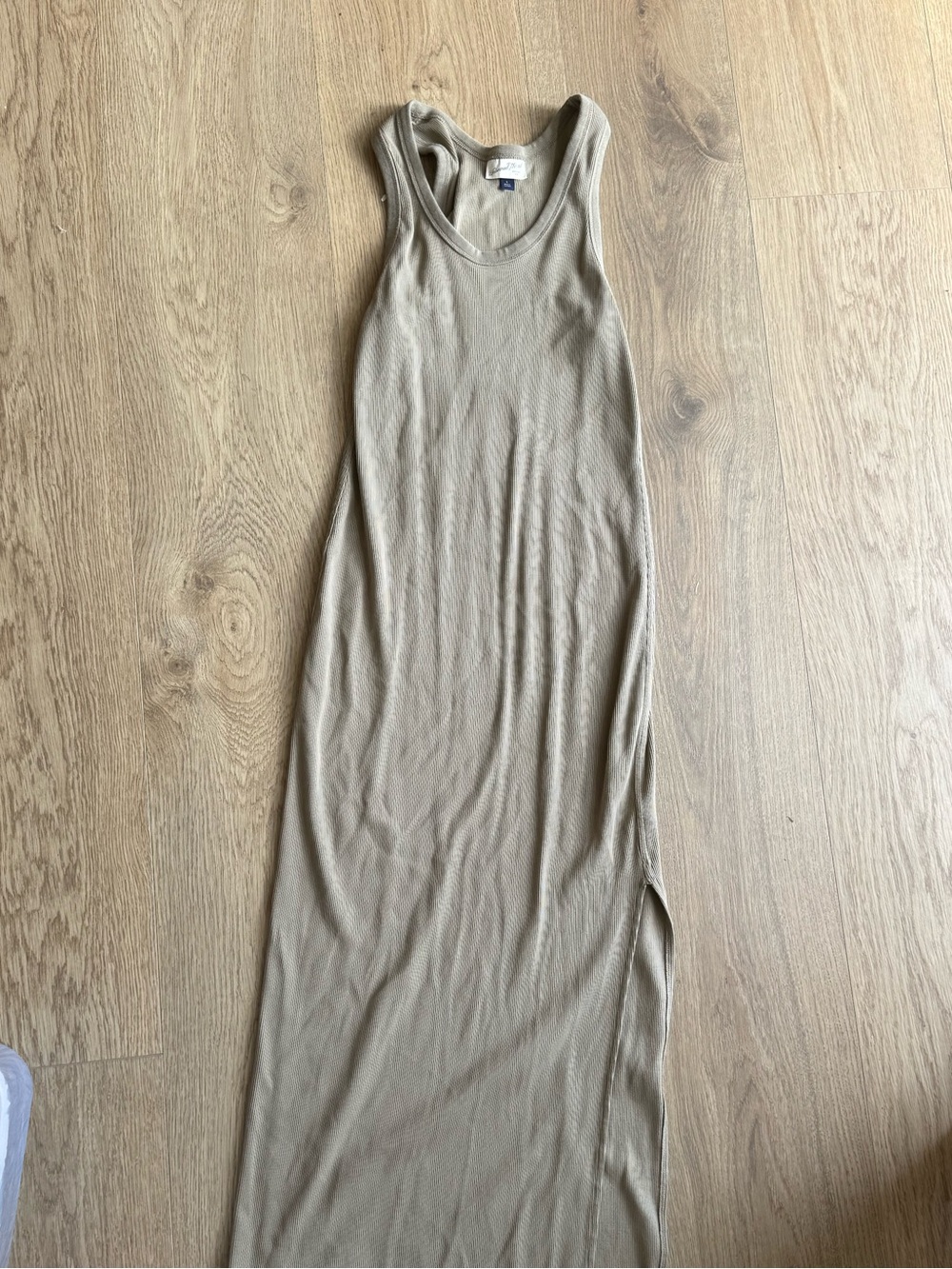 Universal Thread Ribbed Tank Maxi Dress Taupe Olive Size L